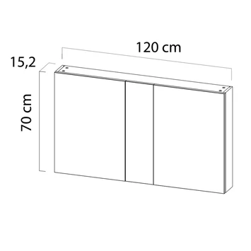 Tiger Spiegelkast S-Line 120cm Sneeuwwit - Afbeelding 2