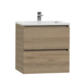 Tiger Karlo Badkamermeubel 60 Cm Chalet Eiken Met Wastafel Hoogglans Wit - Afbeelding 3