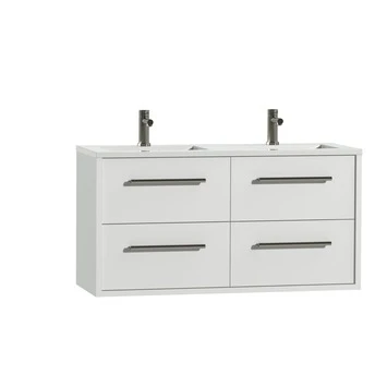 Tiger Badkamermeubel Boston 120cm Hoogglans Wit Met Grepen RVS - Afbeelding 2