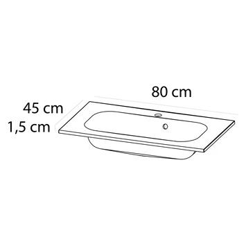 Tiger Reverse Meubelset 80 Cm Met 2 Lades Naturel Eik / Mat Wit Inclusief Oval Wastafel Mat Wit - Afbeelding 2