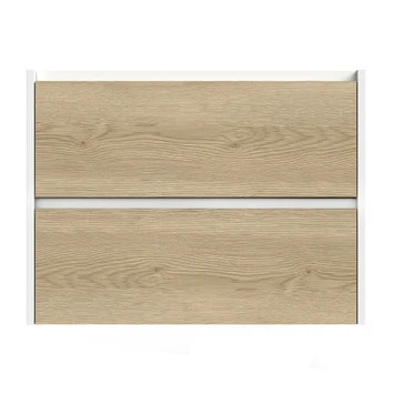 Tiger Reverse Meubelset 80 Cm Met 2 Lades Naturel Eik / Mat Wit Inclusief Oval Wastafel Mat Wit - Afbeelding 6