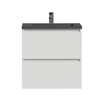 Tiger Karlo Badkamermeubel 60 Cm Hoogglans Wit Met Wastafel Zwart - Afbeelding 2