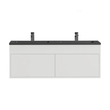 Tiger Helsinki Badkamermeubel 120 Cm Hoogglans Wit Met Wastafel Polybeton Zwart - Afbeelding 2