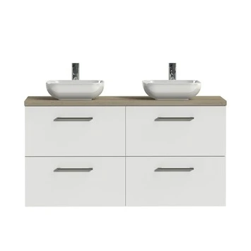 Tiger Badkamermeubel Studio 120cm Hoogglans Wit/witte Waskom Met Ronde Greep