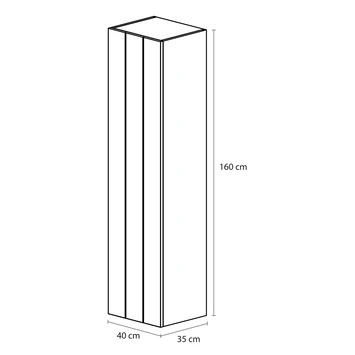 Tiger Maryport Hoge Kolomkast 40 Cm Mat Wit Met Matzwarte Greep - Afbeelding 6