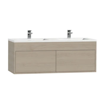 Tiger Helsinki Badkamermeubel 120 Cm Naturel Eiken Met Wastafel Polybeton Hoogglans Wit