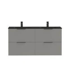 Tiger Badkamermeubel Studio 120cm Matgrijs/mat Zwart Met Profielgrepen