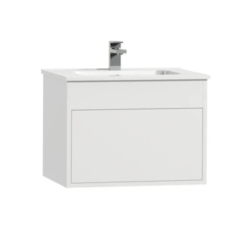 Tiger Helsinki Badkamermeubel 60 Cm Hoogglans Wit Met Wastafel Keramiek Wit