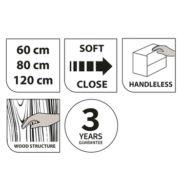 Tiger Reverse Meubelset 120 Cm Met 2 Lades Chalet Eik / Mat Zwart Inclusief Quadro Wastafel Dubbel Mat Zwart - Afbeelding 9