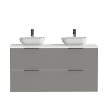 Tiger Badkamermeubel Studio 120cm Matgrijs/witte Waskom Met Profielgreep