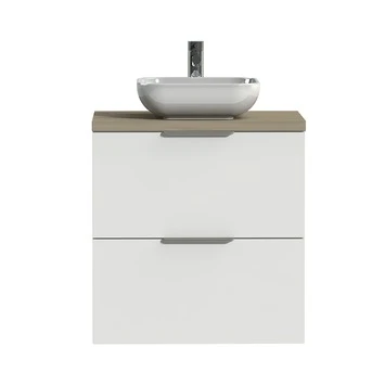 Tiger Badkamermeubel Studio 60cm Hoogglans Wit/witte Waskom Met Profielgrepen