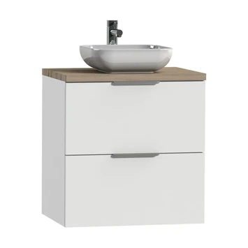 Tiger Badkamermeubel Studio 60cm Hoogglans Wit/witte Waskom Met Profielgrepen - Afbeelding 2