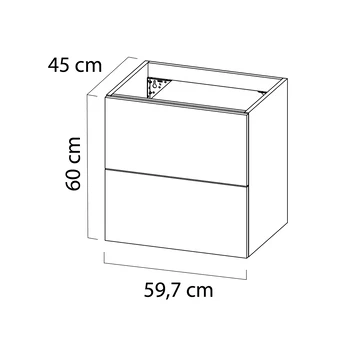 Tiger Badkamermeubel Studio 60cm Naturel Eik/witte Waskom Met Vierkante Greep - Afbeelding 9
