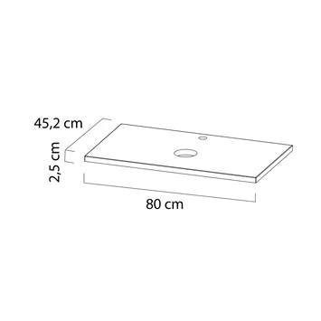 Tiger Maryport Badkamermeubelset 80 Cm Mat Zwart Met Licht Eiken Houten Wasblad, Keramische Opzetkom En Matzwarte Grepen - Afbeelding 4