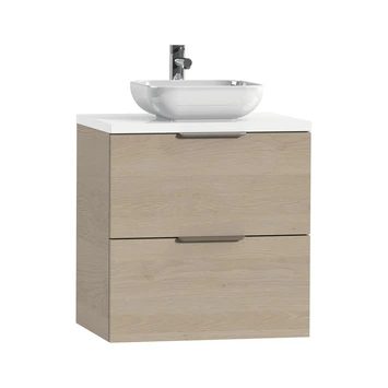 Tiger Badkamermeubel Studio 60 Cm Naturel Eik Met Keramische Waskom Hoogglans Wit En Profielgrepen 4 Tiger Badkamermeubel Studio 60 Cm Naturel Eik Met Keramische Waskom Hoogglans Wit En Profielgrepen - Afbeelding 2