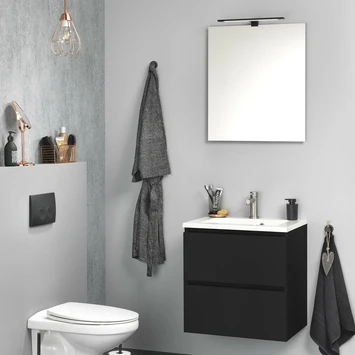 Tiger Badkamermeubel Karlo 60 Cm Mat Zwart Met Witte Wastafel - Afbeelding 4