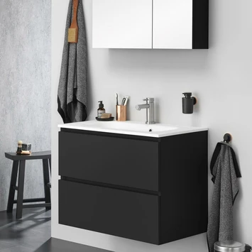 Tiger Badkamermeubel Karlo 60 Cm Mat Zwart Met Witte Wastafel - Afbeelding 7