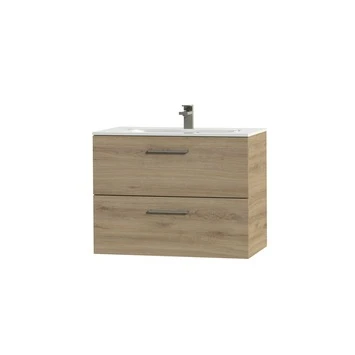 Tiger Badkamermeubel Studio 80cm Chalet Eik/wit Met RVS Greep - Afbeelding 3