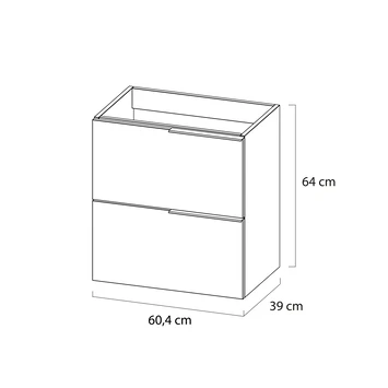 Tiger Badmeubelset Pocket 60 Cm Met 2 Lades Wit - Afbeelding 3