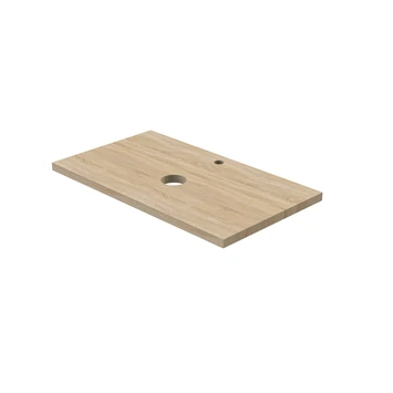 Tiger Maryport Badkamermeubelset 80 Cm Mat Wit Met Licht Eiken Wasblad, Keramische Opzetkom En Matzwarte Grepen - Afbeelding 10