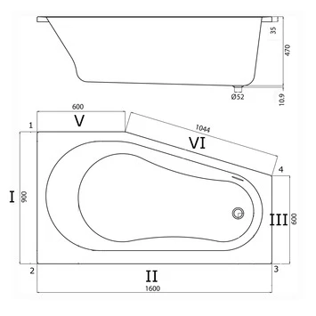 Sealskin Bad Optimo Compact Rechts Acryl 90x160x48 Cm - Afbeelding 2