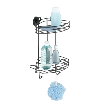 Wenko Vacuumloc 2-laags Hoekrek Zwart