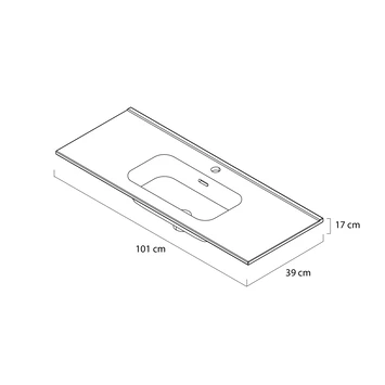 Tiger Badmeubelset Pocket 100 Cm Met 2 Lades Wit Incl. Looppoten - Afbeelding 4
