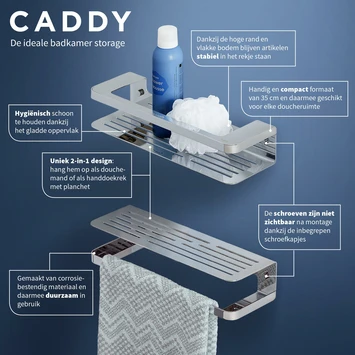 Tiger Caddy Douchemand / Handdoekrek 35 Cm - Afbeelding 2