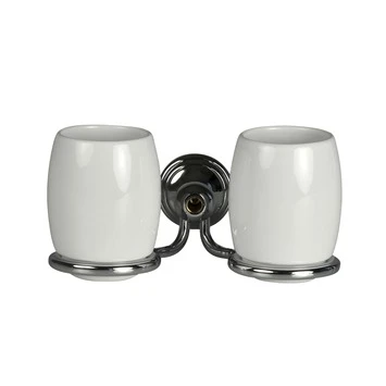 Haceka Dubbele Bekerhouder Allure Met Bekers Chroom