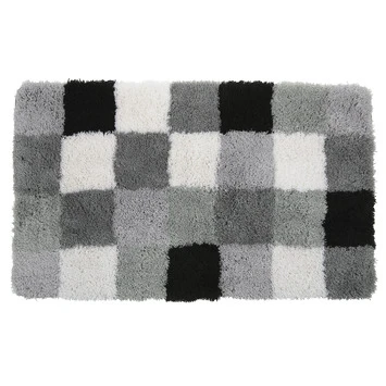 GAMMA Badmat Blok Zwart Met Grijs 60x90 Cm