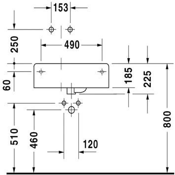 Duravit Wastafel Scola Links 61.4x45.9x22.4 Cm - Afbeelding 3