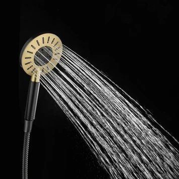 Tiger Regendoucheset Akcent Zwart/messing Incl Kraan En Handdouche Met 3 Straalstanden - Afbeelding 5