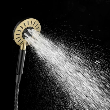 Tiger Regendoucheset Akcent Zwart/messing Incl Kraan En Handdouche Met 3 Straalstanden - Afbeelding 6