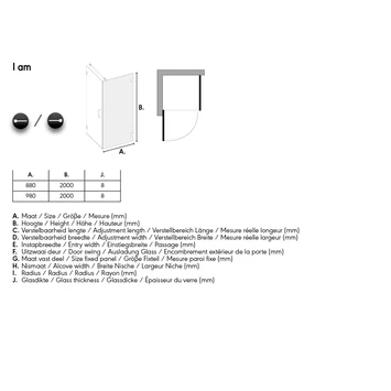 Sealskin Douchecabine Met Swingdeur I AM 90x200cm Chroom - Afbeelding 9