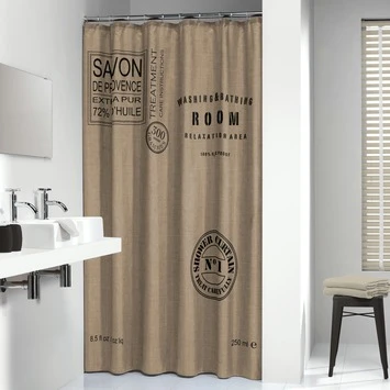 Sealskin Douchegordijn Savon De Provence Bruin Textiel 180x200 Cm - Afbeelding 2