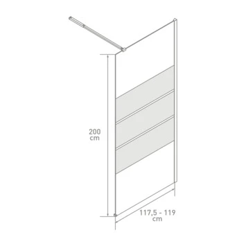 Van Marcke Micha Vaste Douchewand Met Muurprofiel 8mm Easy-clean 120x200 - Afbeelding 2