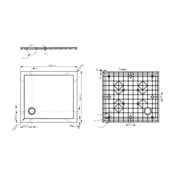 Van Marcke Helion Douchebak In Kunststofcomposiet Wit 100x90 - Afbeelding 2