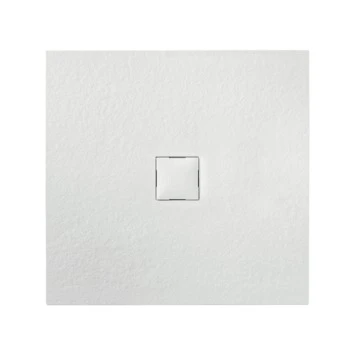 Van Marcke Krypton Douchebak In Polybeton Steenimitatie Wit 90x90