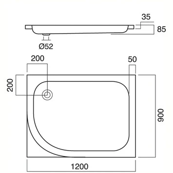 Sealskin Comfort Douchebak Inbouw Rechthoek Acryl Wit 120x90 Cm - Afbeelding 2