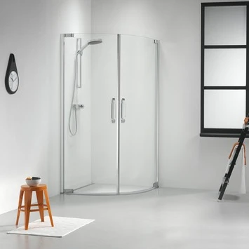 Sealskin Douchecabine Met Dubbele Swingdeur Impact Kwartrond 90x195 Cm Chroom