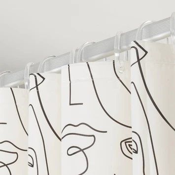 Sealskin Douchegordijn Mind 180x200cm Zwart/wit - Afbeelding 2