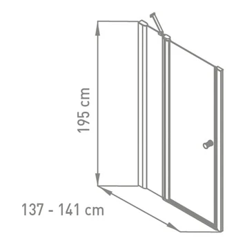 Van Marcke Hoover Douchewand Draaideur 140x195 - Afbeelding 2