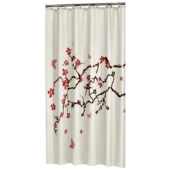 Sealskin Douchegordijn Blossom Rood 180x200 Cm