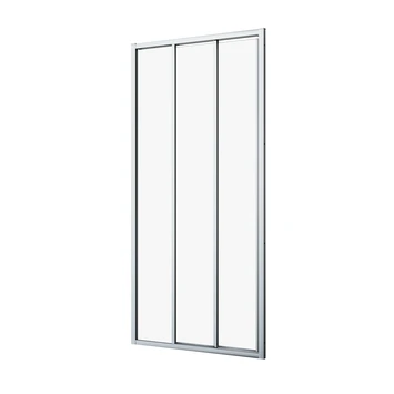 Sealskin Hooked Driedelige Schuifdeur 80x200 Cm, 6 Mm Helder Veiligheidsglas Met Antikalklaag Zilver Hoogglans - Afbeelding 2