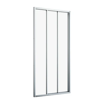 Sealskin Hooked Driedelige Schuifdeur 80x200 Cm, 6 Mm Helder Veiligheidsglas Met Antikalklaag Zilver Hoogglans - Afbeelding 4