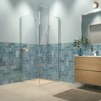 Sealskin Inc. Draaideur En Zijwand 90x90x200 Cm Met Douchemand, 8 Mm Helder Veiligheidsglas Met Antikalklaag Zilver Hoogglans