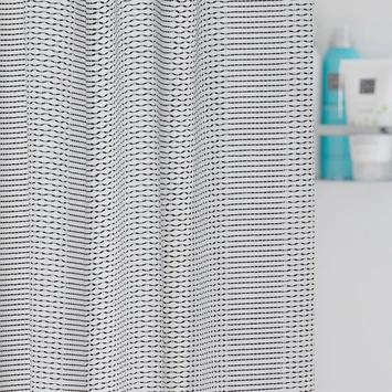 Sealskin Douchegordijn Wave Polyester 180x200 Cm Zwart - Afbeelding 4