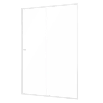 Sealskin Contour Schuifdeur Voor Nis 120x200 Cm, 6 Mm Helder Veiligheidsglas Met Antikalklaag Mat Wit - Afbeelding 4