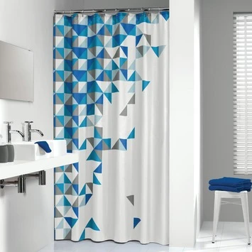 Sealskin Douchegordijn Tangram Blauw 200x180 Cm - Afbeelding 2