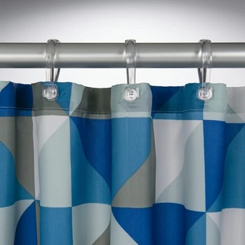 Sealskin Douchegordijn Tangram Blauw 200x180 Cm - Afbeelding 3